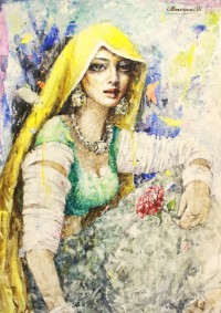 Moazzam Ali, 30 x 42 Inch, Watercolor on Paper, Figurative Painting, AC-MOZ-051